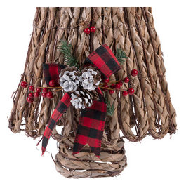 ALBERO RATTAN H60CM C/FIOCCO BACCHE E PIGNE