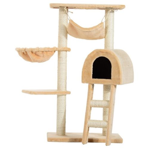 Albero Tiragraffi con Cuccia e Amaca, Beige, 55x30x100cm