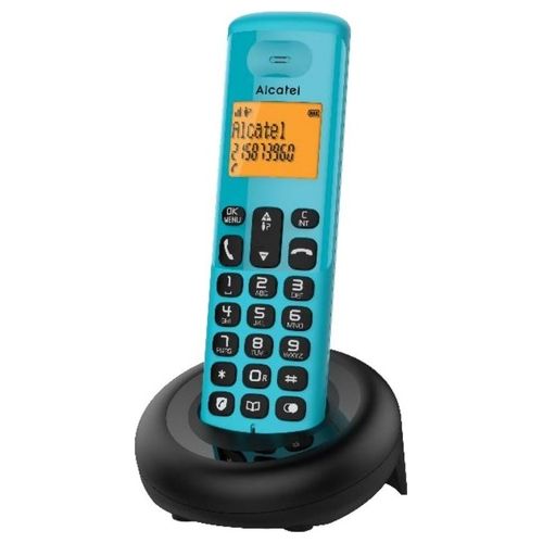 E160 Blu Telefono Cordless DECT con Blocco Chiamate Indesiderate Ampio Display Retroilluminato Arancione di Facile Lettura Suonerie Classiche e Polifoniche