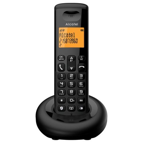 E160 Duo Nero Telefono Cordless DECT con Blocco Chiamate Indesiderate Ampio Display Retroilluminato Arancione di facile lettura Suonerie Classiche e Polifoniche