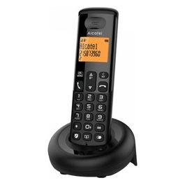 Alcatel E160 Nero Telefono Cordless DECT con Blocco Chiamate Indesiderate Ampio Display Retroilluminato Arancione di Facile Lettura Suonerie Classiche e Polifoniche