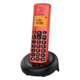 E160 Rosso Telefono Cordless DECT con Blocco Chiamate Indesiderate Ampio Display Retroilluminato Arancione di Facile Lettura Suonerie Classiche e Polifoniche
