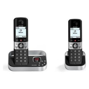 Alcatel F890 Voice Duo Coppia Cordless DECT Segreteria telefonica digitale blocco delle chiamate vivavoce Nero/Argento