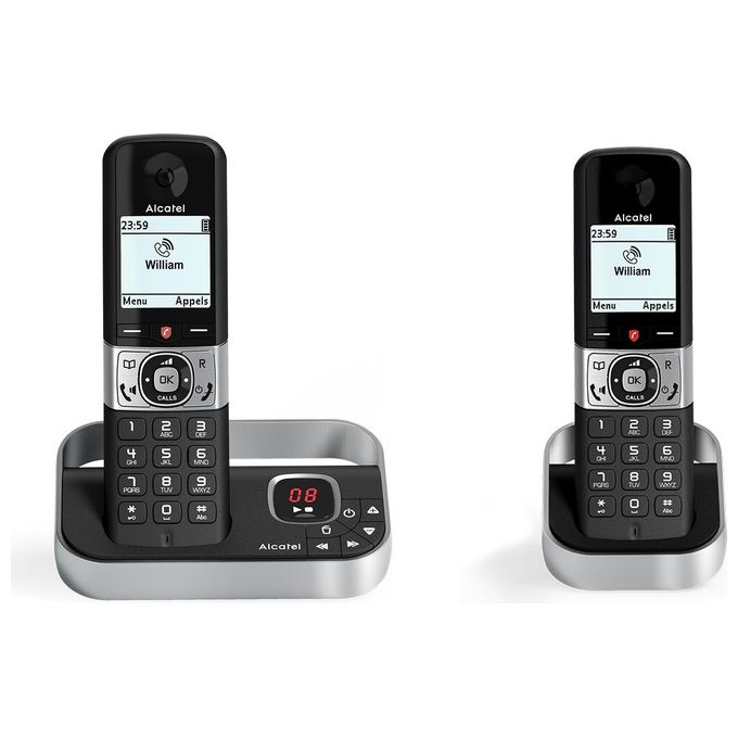 Alcatel F890 Voice Duo Zwart Telefono DECT Identificatore di Chiamata Nero/Argento