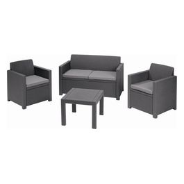 Set Alabama 4 Pezzi Grafite con Cuscini
