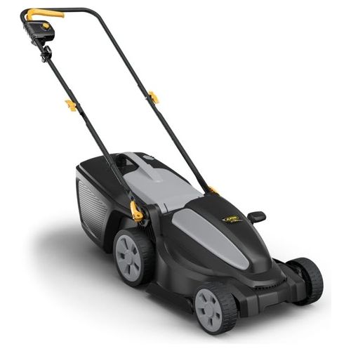 Tagliaerba elettrico a spinta con larghezza di taglio di 38 cm, sacco di raccolta dell'erba da 40 litri e un motore da 1400 W