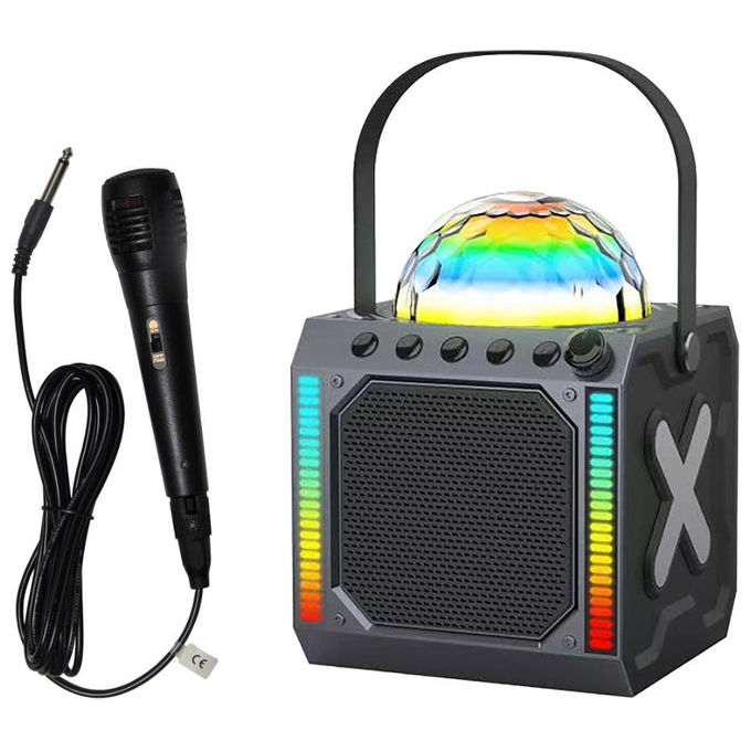 Denver BTM-618 Altoparlante da festa 10 W Bluetooth 5.0 MicroSD LED USB Tipo A e C Microfono Integrato colore Nero