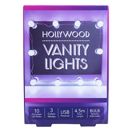 Altri, Luci a Corda Hollywood Vanity, Dimmerabile, 10 Luci, 3 Modalità Colore, USB