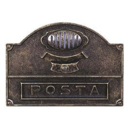 A5 Placca Bucalettere con Campanello x Citofono in Ottone Brunito