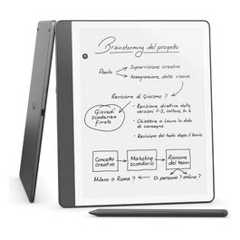 Kindle Scribe 16Gb Schermo 10.2" ridisegnato con bordi uniformi, scrittura diretta su libri e documenti Penna premium inclusa Grigio tungsteno