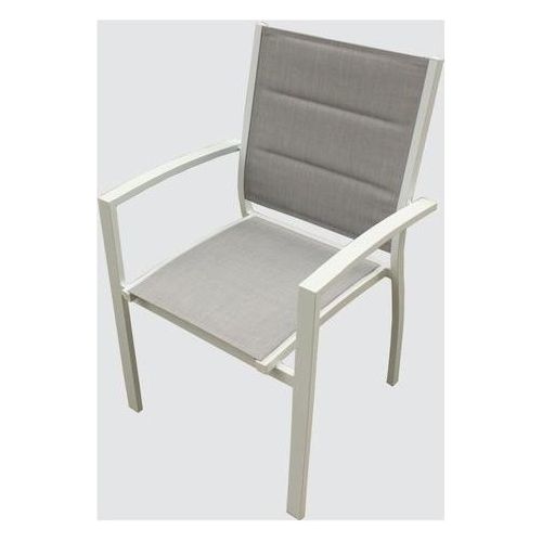 Sedia con Braccioli Vania in Alluminio Textilene Doppio Strato Antracite/Taupe