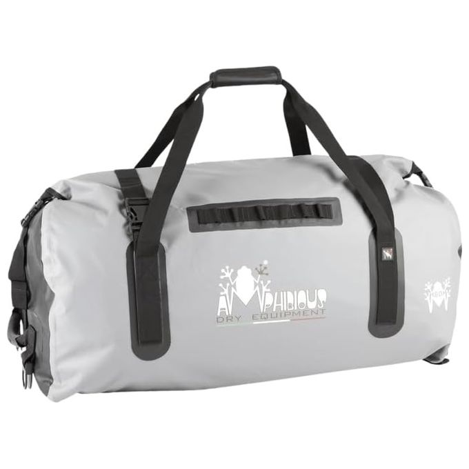 Image of Amphibious Borsone Cargo 80 Litri Grigio per Moto e Attrezzature Waterproof con Sistema di Sicurezza e Maniglie Robuste