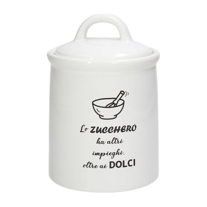 Andrea Fontebasso Barattolo Zucchero 17cm Kitchen Cool Ceramica Bianco