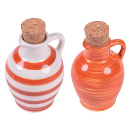 Anfora mini oliera 95 ml in ceramica tappo in sughero, Masseria