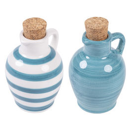Anfora mini oliera 95 ml in ceramica tappo in sughero, Masseria