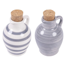 Anfora mini oliera 95 ml in ceramica tappo in sughero, Masseria