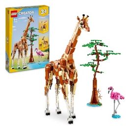 Creator 31150 3in1 Animali del Safari, Giocattolo Trasformabile da Giraffa in 2 Gazzelle o Leone , Giochi per Bambini 9+