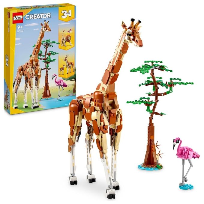 Image of LEGO Creator 31150 3in1 Animali del Safari, Giocattolo Trasformabile da Giraffa in 2 Gazzelle o Leone , Giochi per Bambini 9+