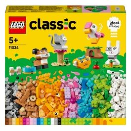 LEGO Classic 11034 Animali Domestici Creativi, Giocattolo per Bambini di 5+ Anni per Costruire Cane, Gatto e Altri Animali