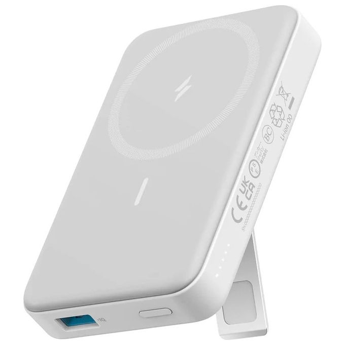 Anker powerbank magnetico MagGo 633 A1654G21 10000 mAh ricarica wireless 15W USB-C 27W compatibile MagSafe Bianco