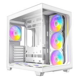 C5 ARGB Bianco Ventole ARGB PWM da 7x120mm Incluse Porta di Tipo C 3.2 Gen 2 Pannelli Frontali e Laterali in Vetro Temperato Senza Cuciture