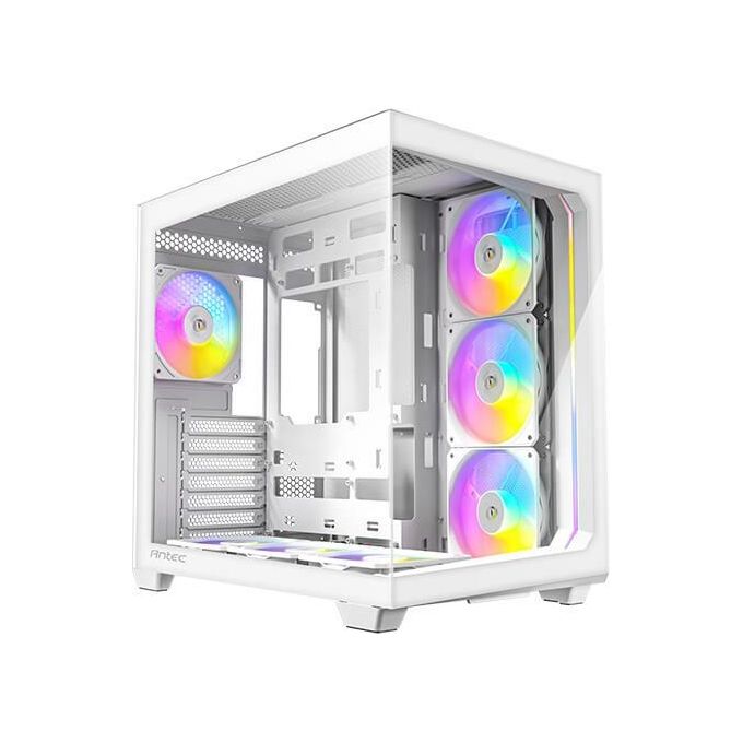 Antec C5 ARGB Bianco Ventole ARGB PWM da 7x120mm Incluse Porta di Tipo C 3.2 Gen 2 Pannelli Frontali e Laterali in Vetro Temperato Senza Cuciture