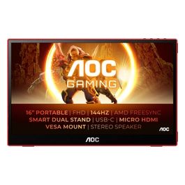 16G3 Monitor PC 15.6" 1920x1080 Pixel Nero/Rosso