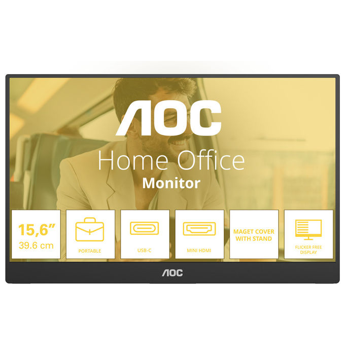 Aoc 16T20E2 Monitor PC 15,6" Full HD IPS 60 Hz (Nero)