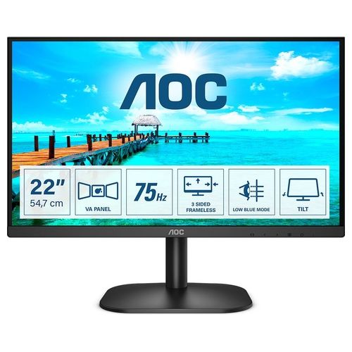 AOC Monitor 21.5" LED VA 22B2H 1920x1080 Full HD Tempo di Risposta 4 ms 