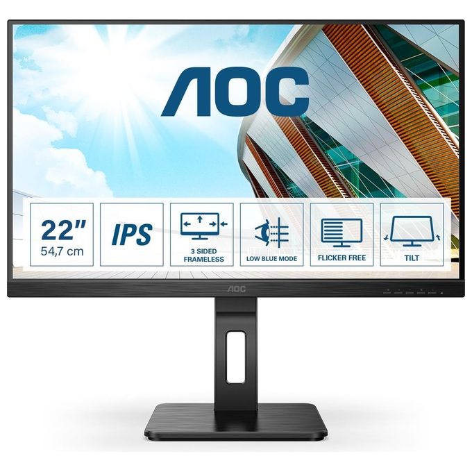AOC Monitor 21.5'' LED IPS 22P2Q 1920x1080 Full HD Tempo di Risposta 4 ms
