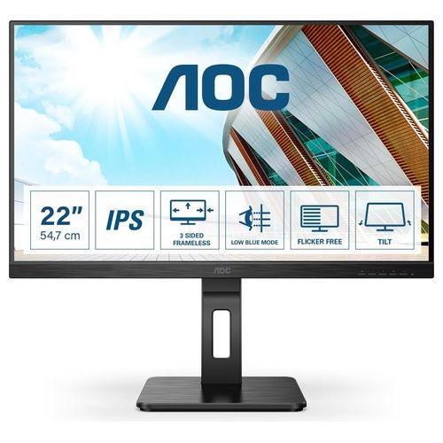 AOC Monitor 21.5" LED IPS 22P2Q 1920x1080 Full HD Tempo di Risposta 4 ms