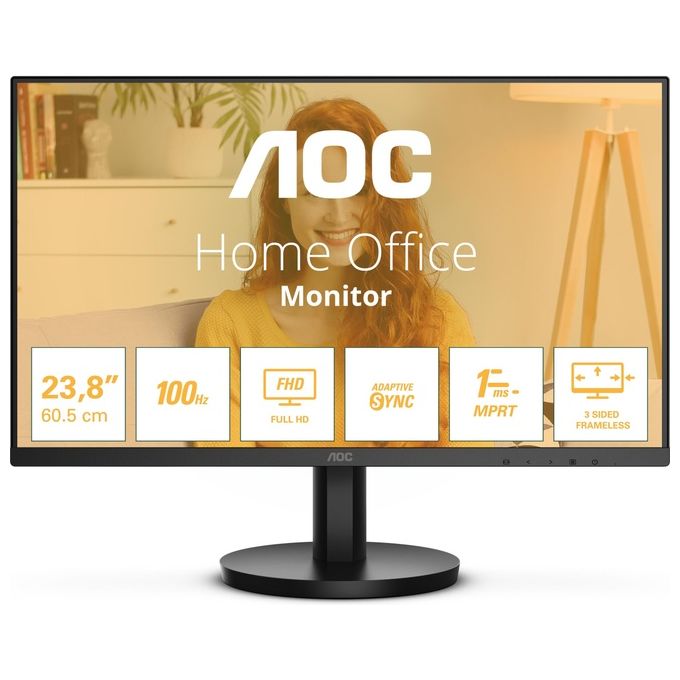 Aoc 24B3HMA2 Monitor per Pc 23.8'' Led Va Full Hd 16:9 250 Cdm 100hz Vga-Hdmi Multimediale