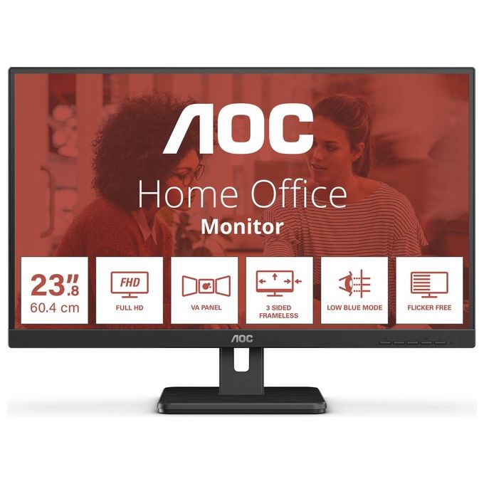 AOC 24E3UM Monitor Pc 23.8" 1920x1080 Pixel Full Hd Nero
