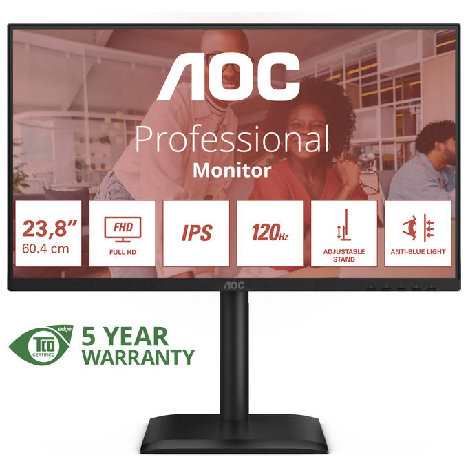 Aoc 24E4U Monitor Pc 23.8'' Full Hd Led Nero
