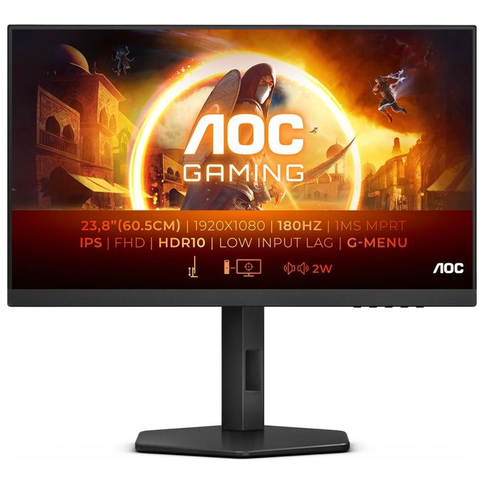 AOC 24G4X Monitor Gaming 24 IPS 180Hz Full HD 1ms Multimediale HDMI-DisplayPort