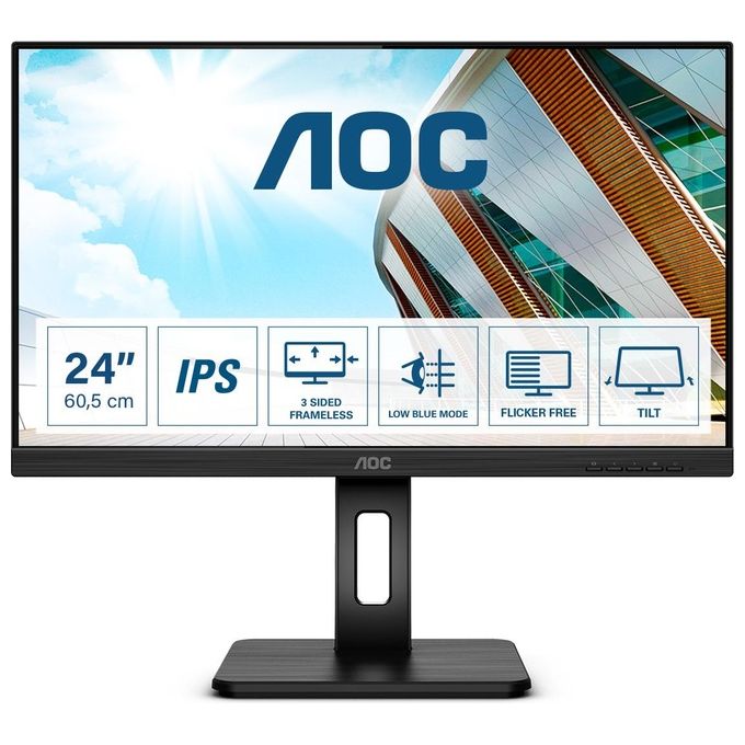 AOC Monitor 23.8'' LED IPS 24P2Q 1920 X 1080 FHD Tempo di risposta 4 ms
