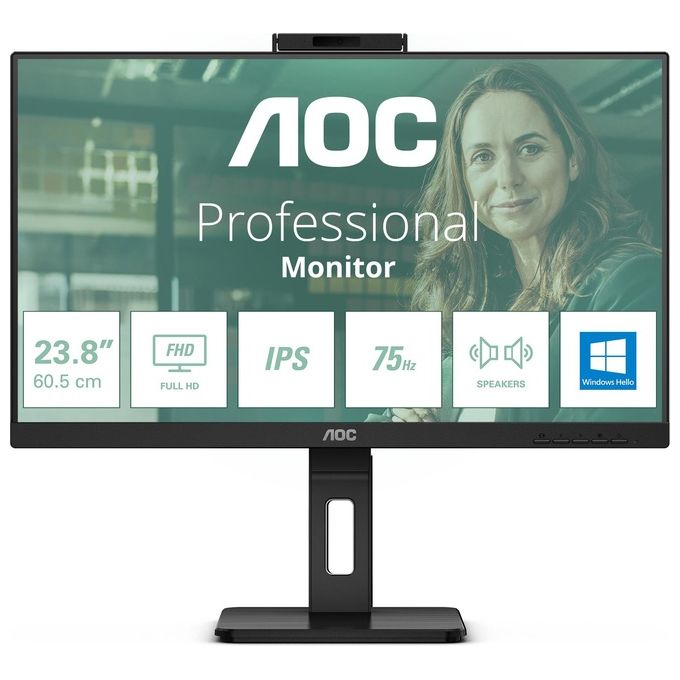 AOC 24P3CW Monitor Pc 23.8'' 1920x1080 Pixel Full Hd Led Nero