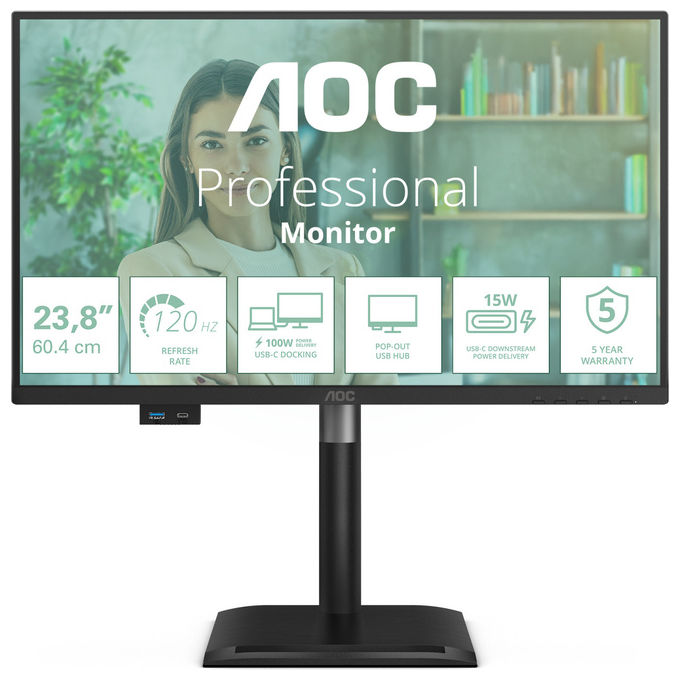 Aoc 24P4CV Monitor PC 23,8" Full HD IPS 120 Hz (Nero)