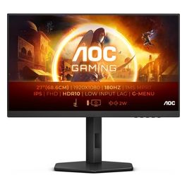 Aoc Gaming 27G4X - Monitor FHD, 27 pollici, 180 Hz, 1 ms, FreeSync Prem., G-Sync comp., HDR10 (1920x1080, HDMI, DisplayPort) nero