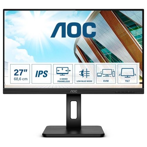 AOC Monitor 27" LED IPS 27P2C 1920x1080 Full HD Tempo di Risposta 4 ms