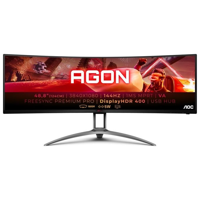 AOC Monitor Curvo Gaming 48.8'' AG493QCX 3840x1080 Pixel Tempo di risposta 4 ms Frequenza di aggiornamento 144 (Hz)