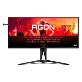 AOC AGON AG405UXC - Monitor da gaming WQHD da 40 pollici, 144 Hz, GtG da 1 ms, HDR400, FreeSync Prem., compatibile G-Sync, (3440x1440, HDMI, DisplayPort, USB-C (90 W PD), hub USB) nero/rosso