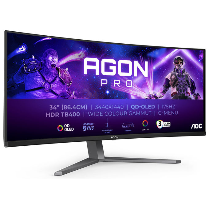 Aoc Agon Pro AG346UCD Monitor PC 34" 4K Ultra HD OLED 120 Hz (Grigio)