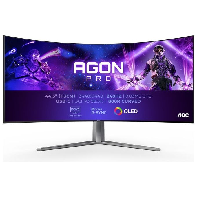 AOC AGON PRO AG456UCZD LED Display 45'' 3440x1440 Pixel Wide Quad HD OLED Nero