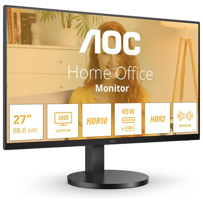 Image of AOC B3 U27B3CF Monitor PC 27'' 3840x2160 Pixel 4K Ultra HD LCD Nero