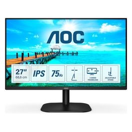 AOC 27B2DA - Monitor FHD da 27 pollici IPS, AdaptiveSync (1920 x 1080, 75 Hz, VGA, DVI, HDMI), colore: Nero