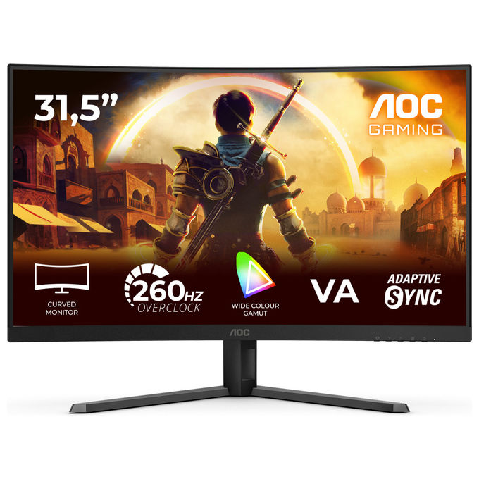 Aoc C32G42ZE Monitor PC 31,5" Full HD VA 260 Hz (Nero - Rosso)