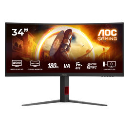 CU34G4 Monitor Curvo 34" WQHD 180Hz Nero Rosso