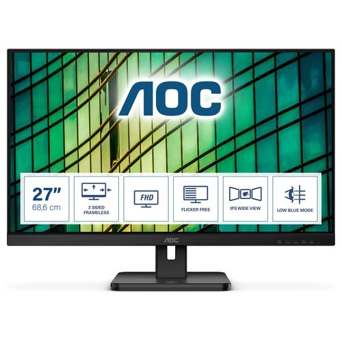 AOC Monitor 27" LED IPS Essential-Line 27E2QAE 1920 x 1080 Full HD Tempo di Risposta 4 ms