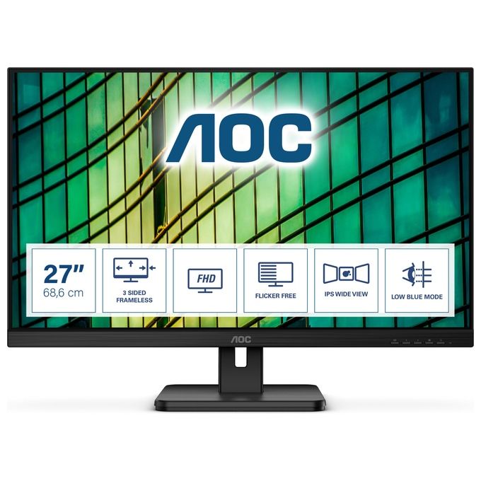 AOC Monitor 27" LED IPS Essential-Line 27E2QAE 1920 x 1080 Full HD Tempo di Risposta 4 ms